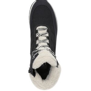 Water-repellent lace-up bootie with a comfortable wedge heel